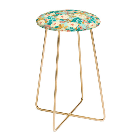 Avenie Boho Floral Summer Counter Stool