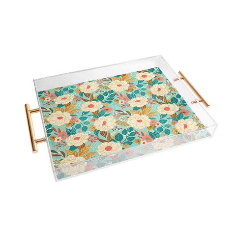 Avenie Boho Floral Summer Acrylic Tray
