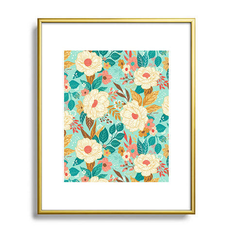 Avenie Boho Floral Summer Metal Framed Art Print
