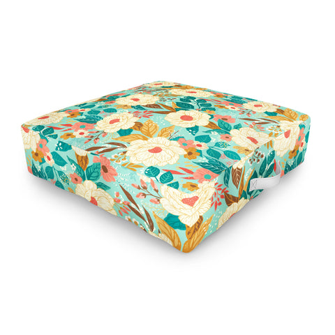 Avenie Boho Floral Summer Outdoor Floor Cushion
