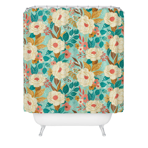 Avenie Boho Floral Summer Shower Curtain
