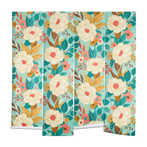 Avenie Boho Floral Summer Wall Mural