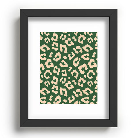 Avenie BR Cheetah Print In Green Recessed Framing Rectangle