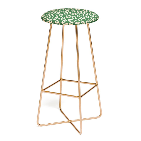 Avenie BR Cheetah Print In Green Bar Stool