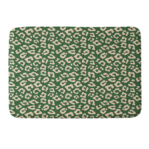 Avenie BR Cheetah Print In Green Memory Foam Bath Mat