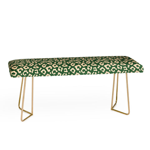 Avenie BR Cheetah Print In Green Bench