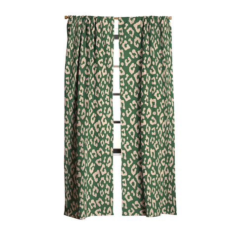 Avenie BR Cheetah Print In Green Blackout Window Curtain