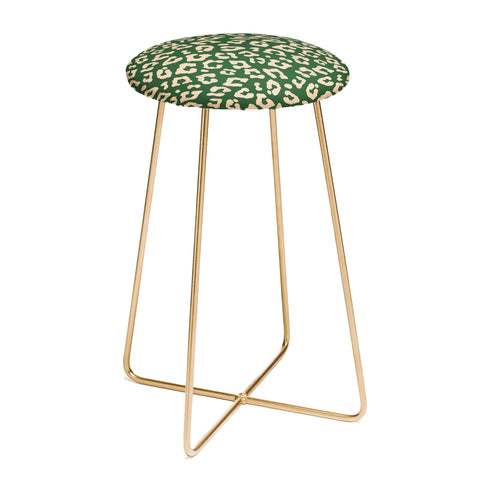 Avenie BR Cheetah Print In Green Counter Stool
