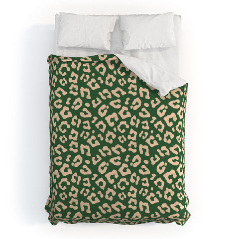 Avenie BR Cheetah Print In Green Duvet Cover