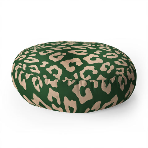 Avenie BR Cheetah Print In Green Floor Pillow Round