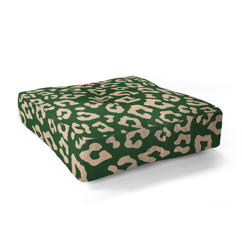 Avenie BR Cheetah Print In Green Floor Pillow Square