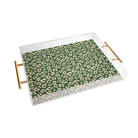 Avenie BR Cheetah Print In Green Acrylic Tray
