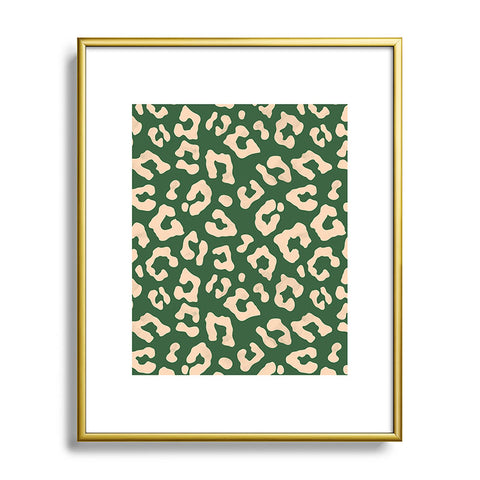 Avenie BR Cheetah Print In Green Metal Framed Art Print