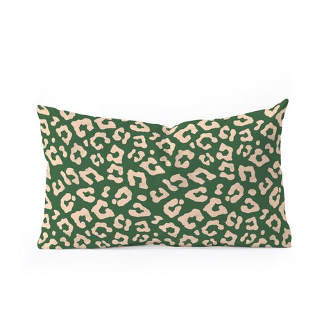 Avenie BR Cheetah Print In Green Oblong Throw Pillow