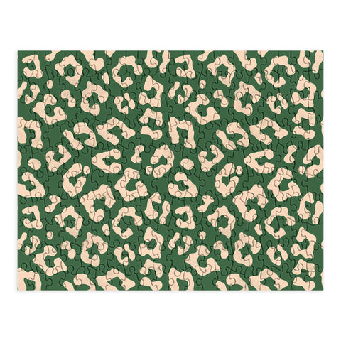 Avenie BR Cheetah Print In Green Puzzle