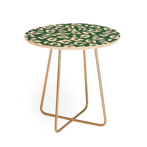 Avenie BR Cheetah Print In Green Round Side Table