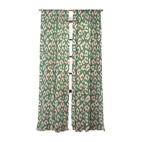 Avenie BR Cheetah Print In Green Sheer Window Curtain