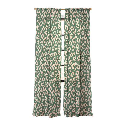 Avenie BR Cheetah Print In Green Sheer Non Repeat