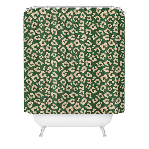 Avenie BR Cheetah Print In Green Shower Curtain