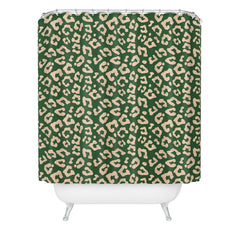 Avenie BR Cheetah Print In Green Shower Curtain