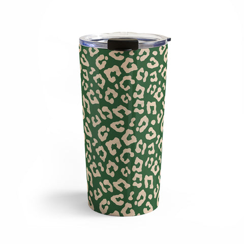 Avenie BR Cheetah Print In Green Travel Mug
