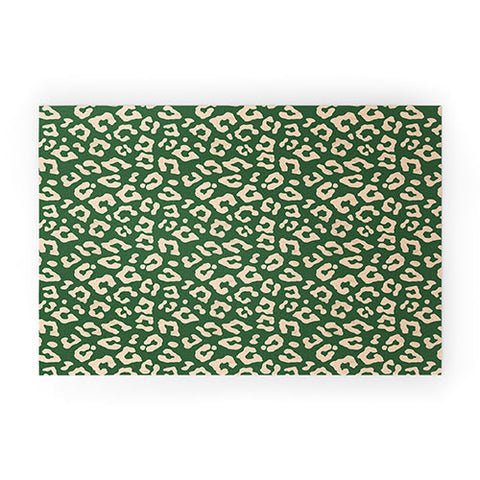 Avenie BR Cheetah Print In Green Welcome Mat