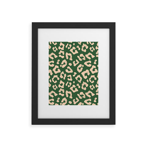 Avenie BR Cheetah Print In Green Framed Art Print