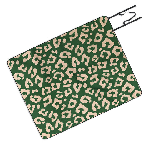 Avenie BR Cheetah Print In Green Picnic Blanket