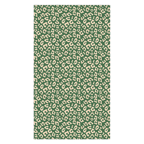 Avenie BR Cheetah Print In Green Tablecloth