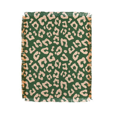 Avenie BR Cheetah Print In Green Throw Blanket