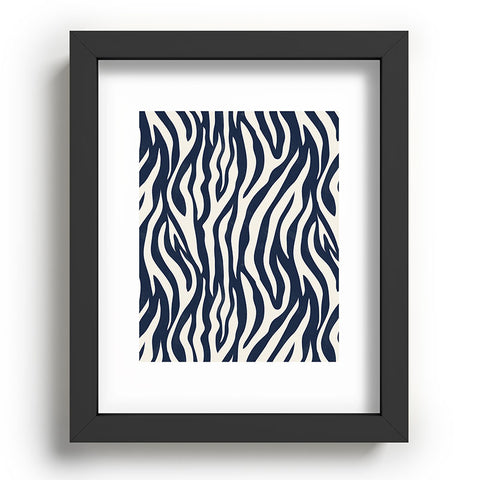 Avenie BR Navy Tiger Stripes Recessed Framing Rectangle
