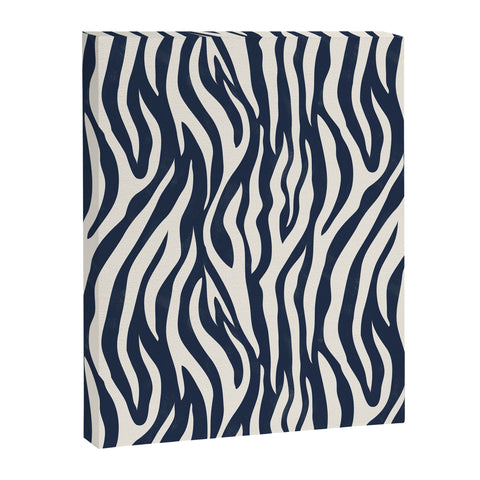 Avenie BR Navy Tiger Stripes Art Canvas