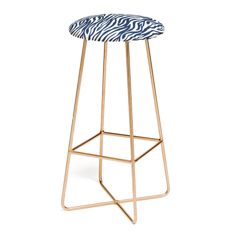 Avenie BR Navy Tiger Stripes Bar Stool