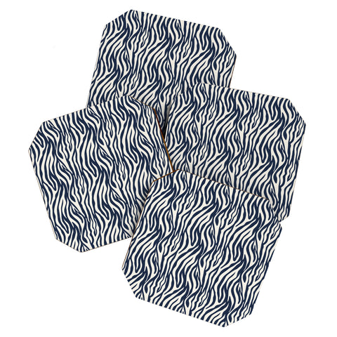 Avenie BR Navy Tiger Stripes Coaster Set