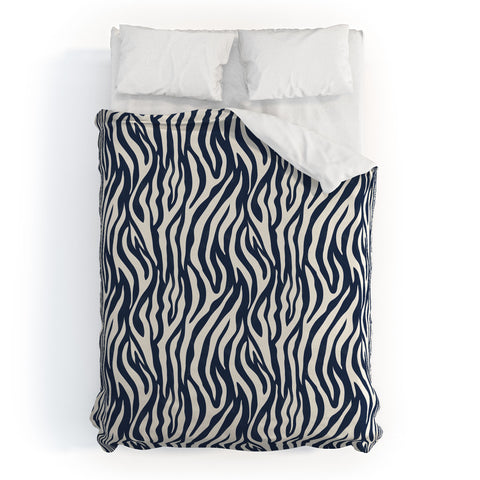 Avenie BR Navy Tiger Stripes Duvet Cover