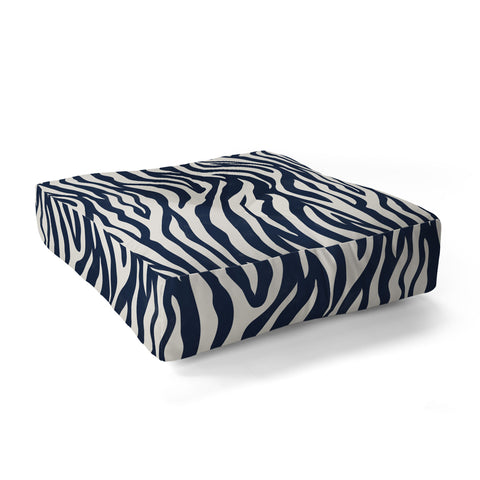 Avenie BR Navy Tiger Stripes Floor Pillow Square