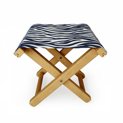 Avenie BR Navy Tiger Stripes Folding Stool