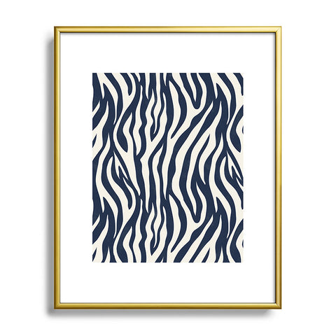 Avenie BR Navy Tiger Stripes Metal Framed Art Print