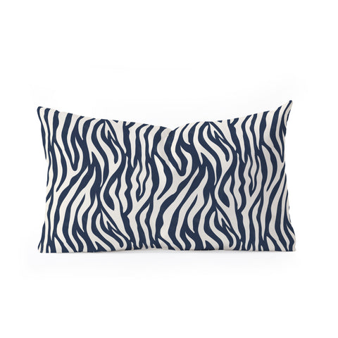 Avenie BR Navy Tiger Stripes Oblong Throw Pillow