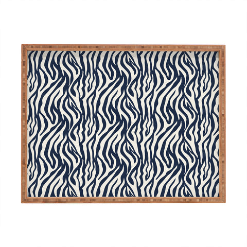 Avenie BR Navy Tiger Stripes Rectangular Tray