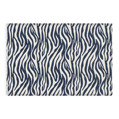 Avenie BR Navy Tiger Stripes Outdoor Rug