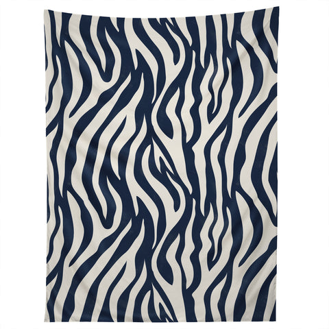 Avenie BR Navy Tiger Stripes Tapestry