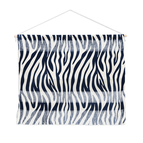 Avenie BR Navy Tiger Stripes Wall Hanging Landscape