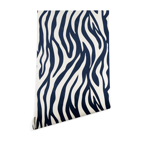 Avenie BR Navy Tiger Stripes Wallpaper