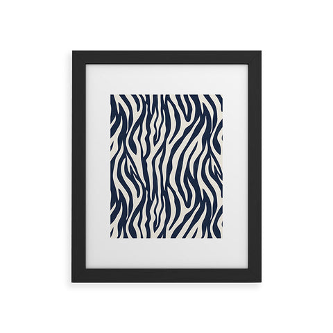 Avenie BR Navy Tiger Stripes Framed Art Print