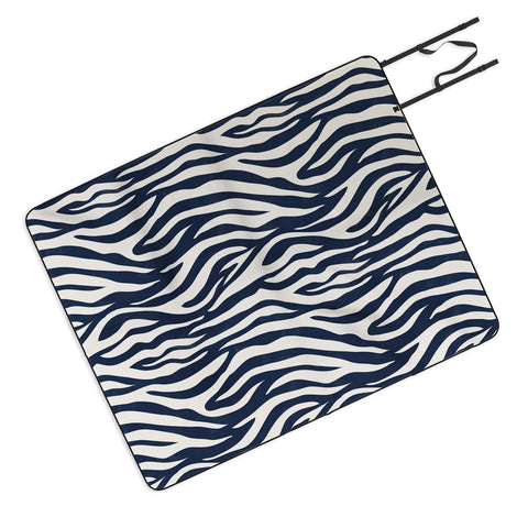 Avenie BR Navy Tiger Stripes Picnic Blanket