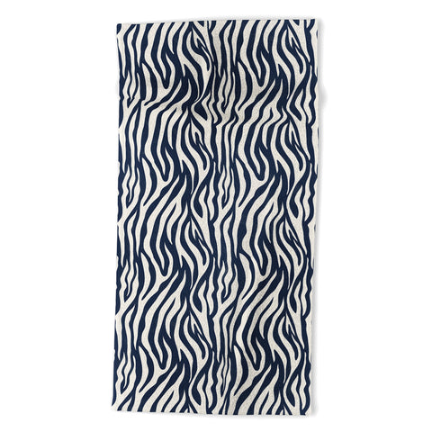 Avenie BR Navy Tiger Stripes Beach Towel