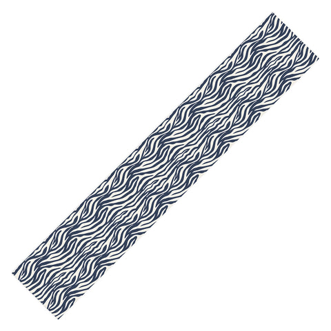 Avenie BR Navy Tiger Stripes Table Runner