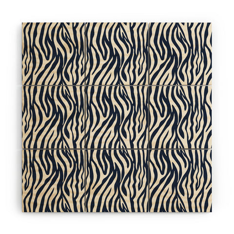 Avenie BR Navy Tiger Stripes Wood Wall Mural