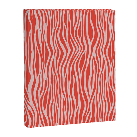 Avenie BR Red Zebra Stripe Art Canvas